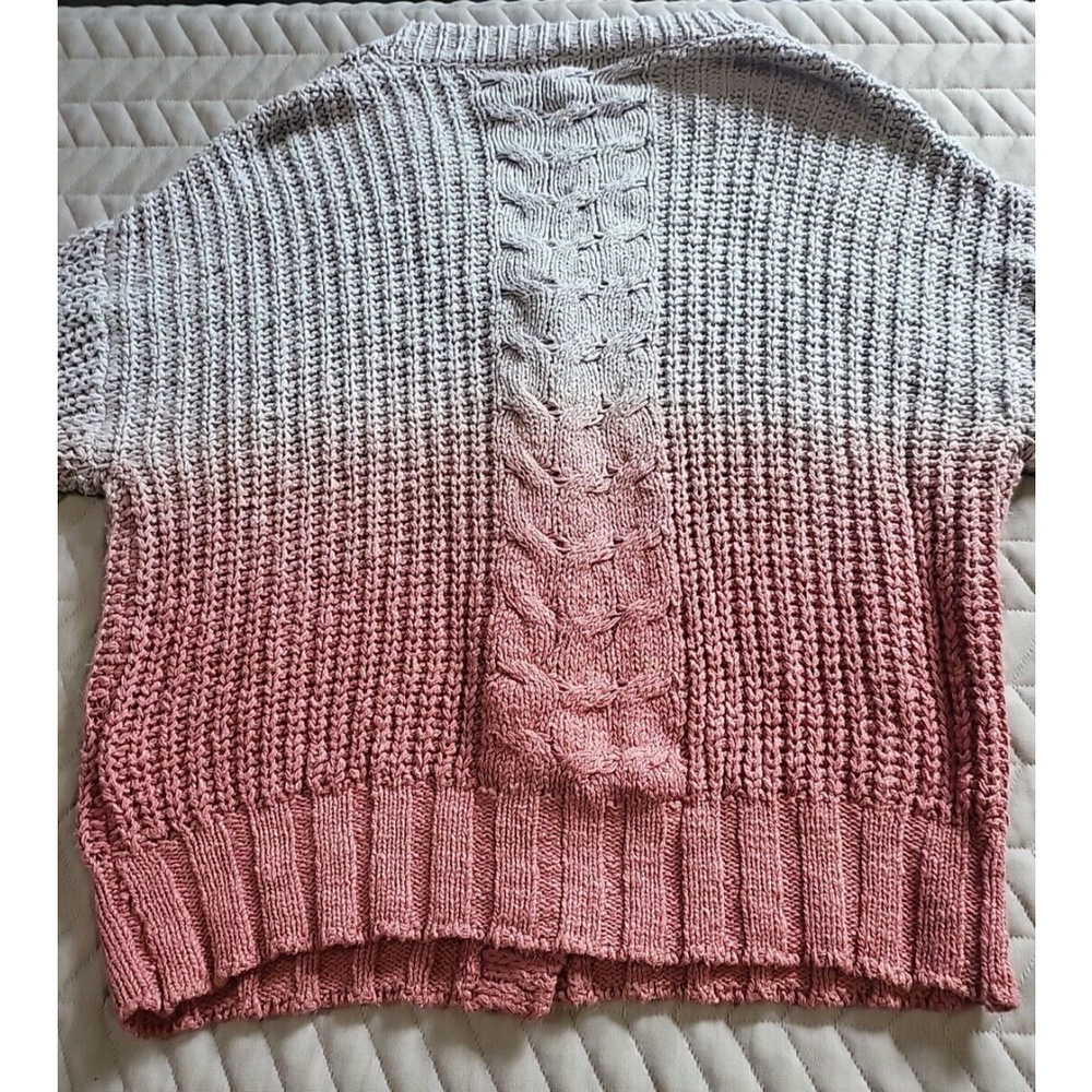 HelloNite Dip Dye Oversized Chunky Knit Sweater Cardigan Ombre Women's Size XS - Picture 12 of 16